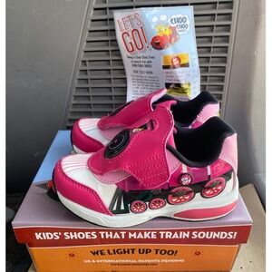 Choo Choo Shoes Pink Train sound Light Up Sound Toddler Girls Shoes Size 10
